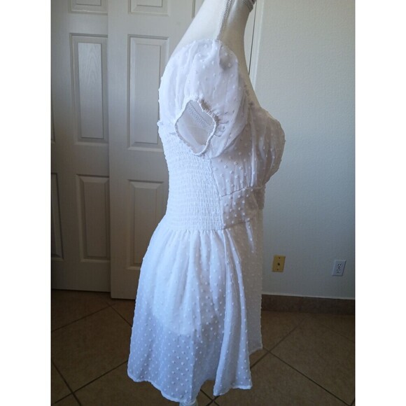 J for Justify Romper Dress size Large Short Sleeve Lined Coastal Beachy - Picture 2 of 14